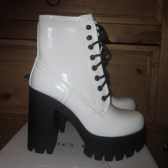 Nasty Gal Shoes - faux leather vegan lace up platform boots hiking